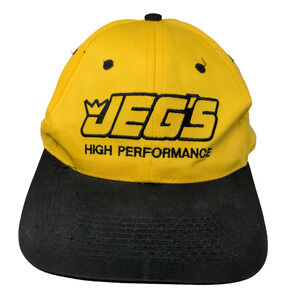 Jegs High Performance Men's Snapback Hat Yellow Black OSFA Embroidered Logo
